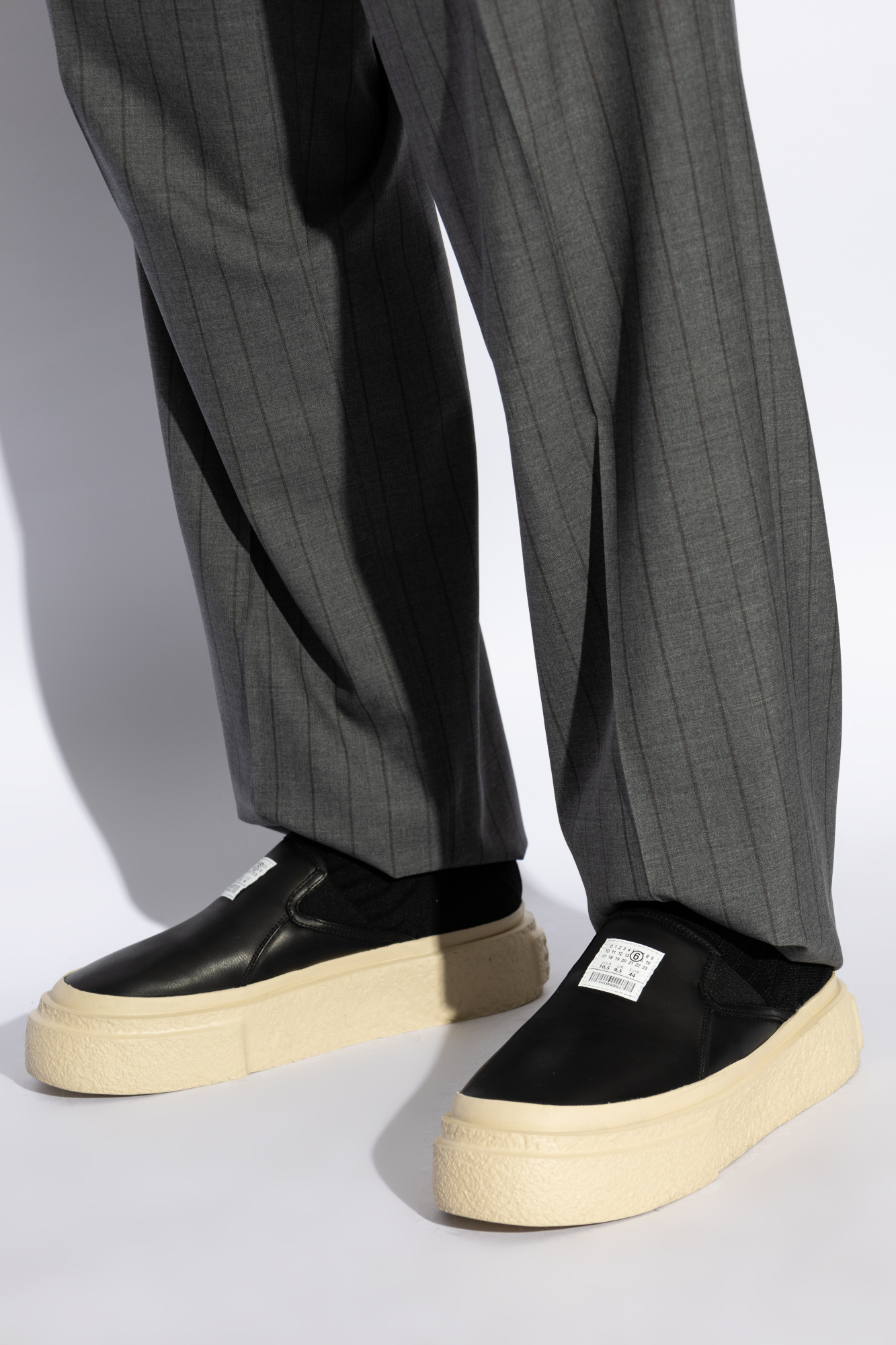 スニーカー MM6 Maison Margiela SLIP-ON SNEAKERS Black Platform Slip-On Sneakers by MM6 Maison Margiela on Sale